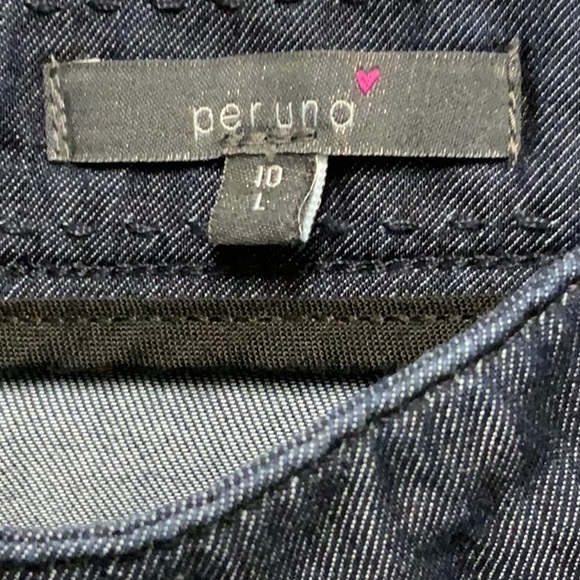 Long dark wash chambray denim skirt - Picture 3 of 5